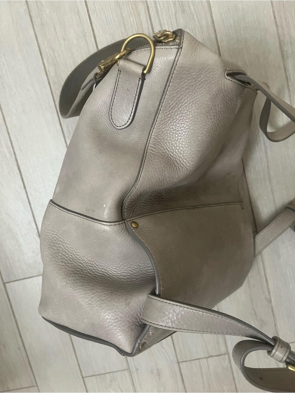Shinola Gray Leather Convertible Pocket Backpack - Picture 7 of 7